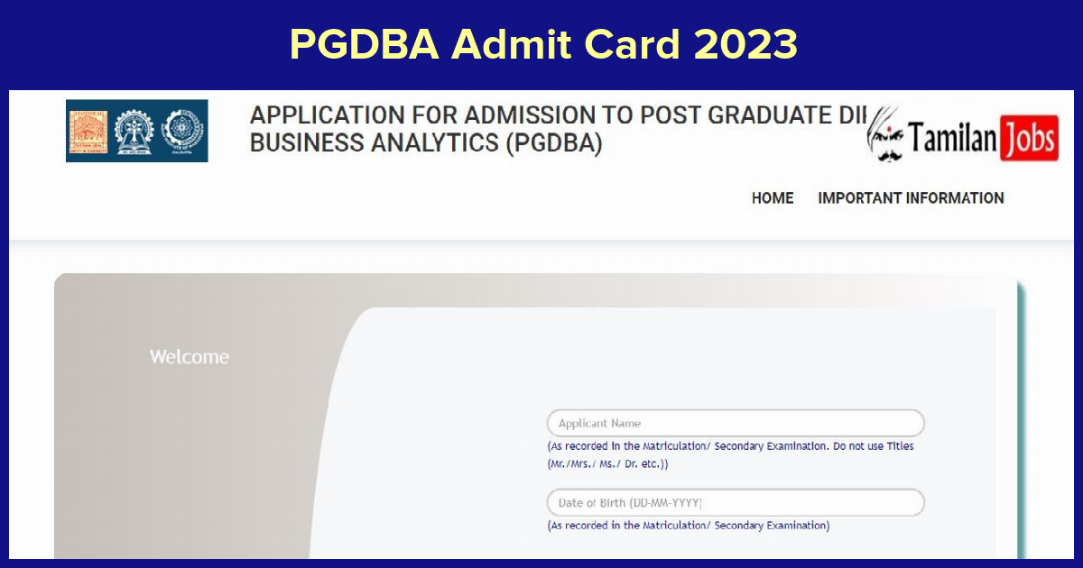 PGDBA Admit Card 2023