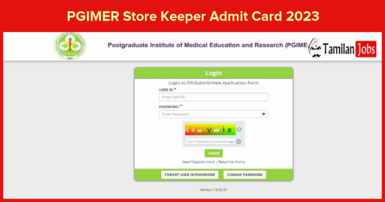 PGIMER Store Keeper Admit Card 2023