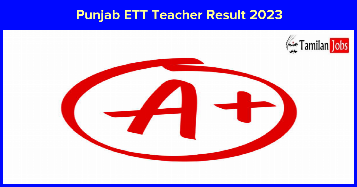 Punjab Ett Teacher Result 2023