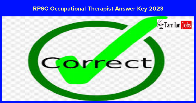 RPSC Occupational Therapist Answer Key 2023