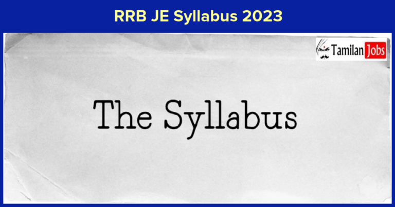 RRB JE Syllabus 2023