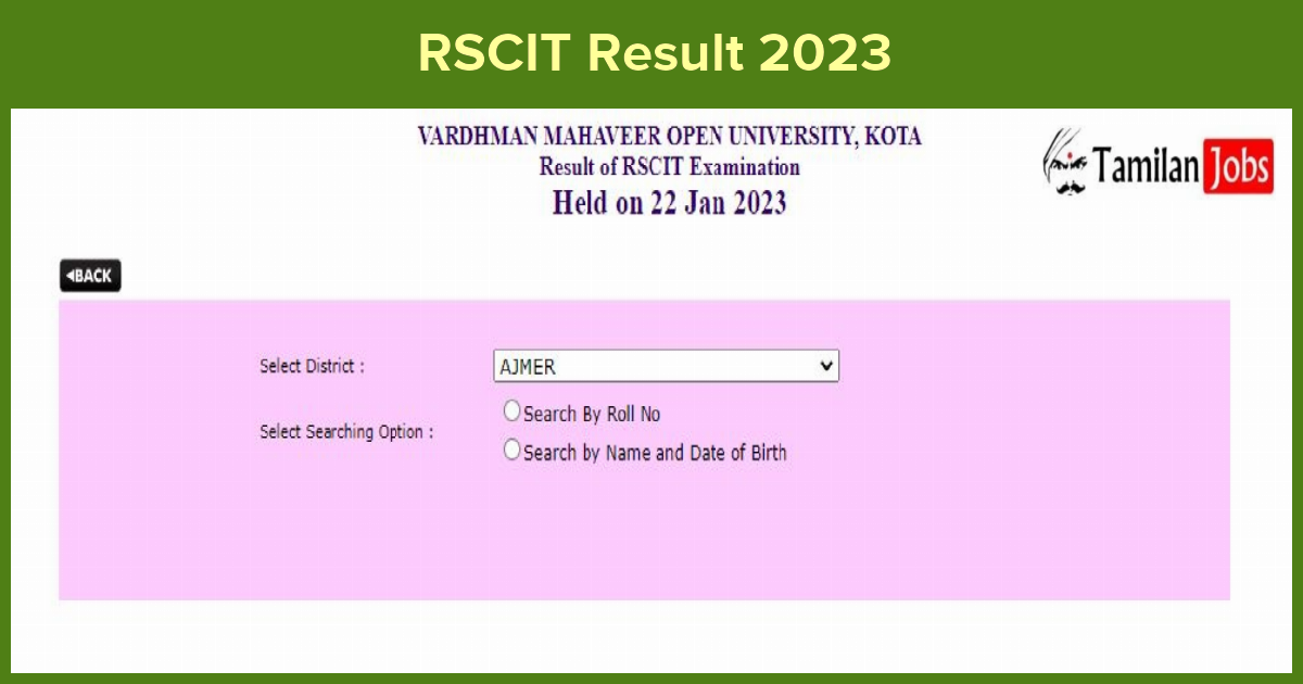 RSCIT Result 2023