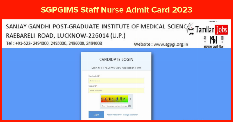 SGPGIMS Staff Nurse Admit Card 2023 ( Released) Download Hall Ticket Here