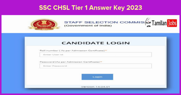 SSC CHSL Tier 1 Answer Key 2023