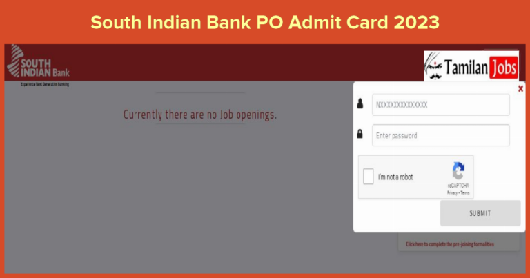 South Indian Bank PO Admit Card 2023