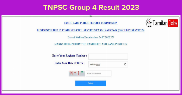TNPSC Group 4 Result 2023