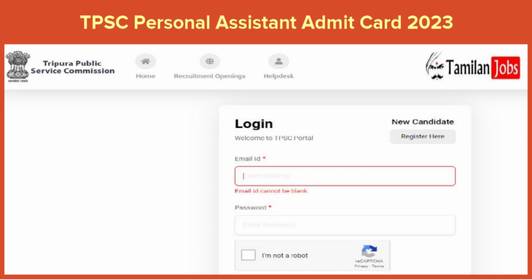 TPSC Personal Assistant Admit Card 2023