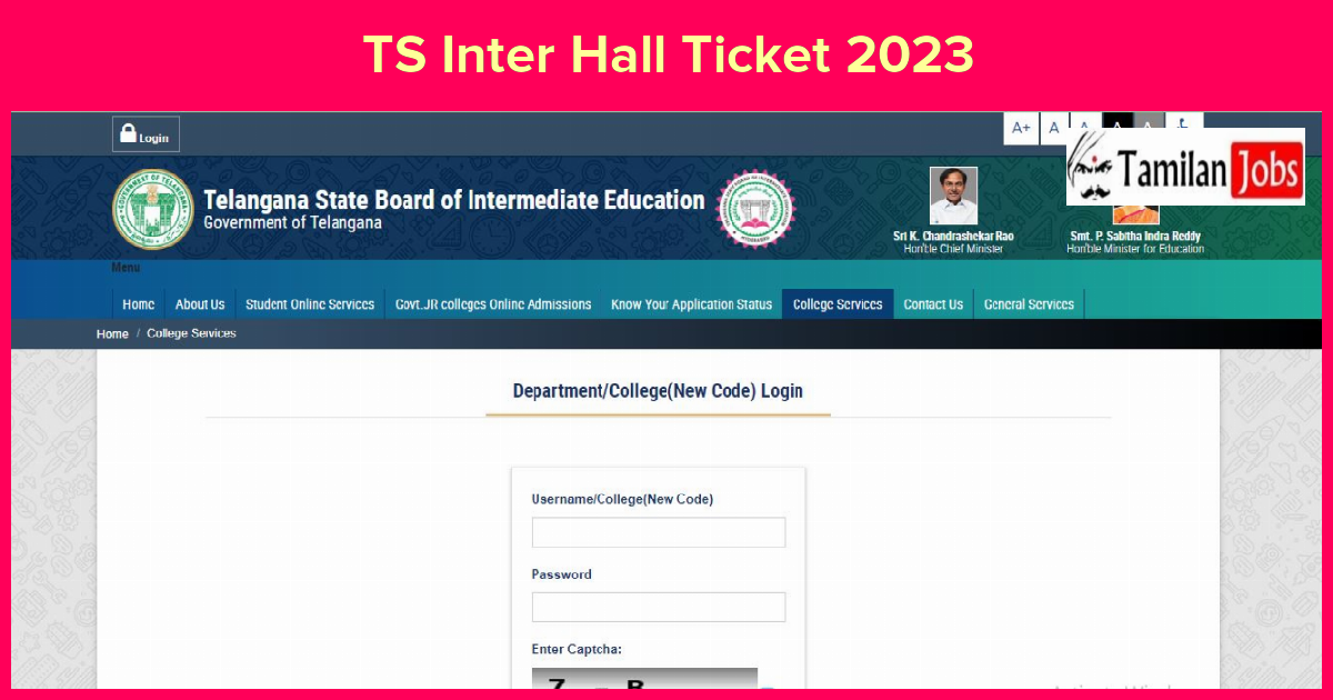 TS Inter Hall Ticket 2023