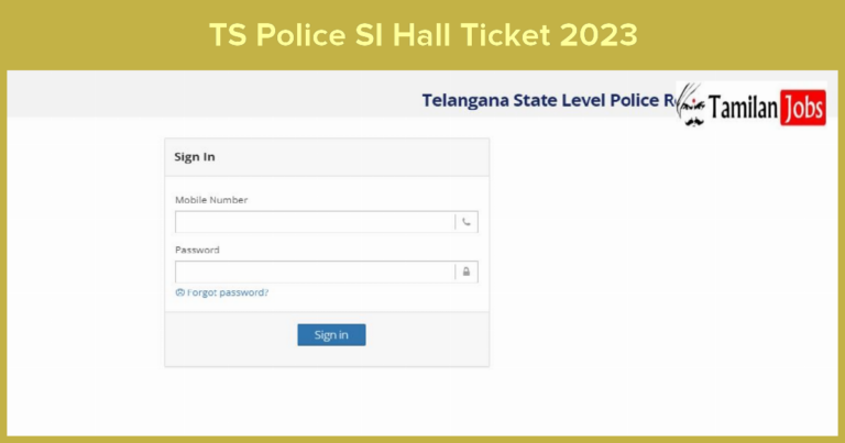 TS Police SI Hall Ticket 2023