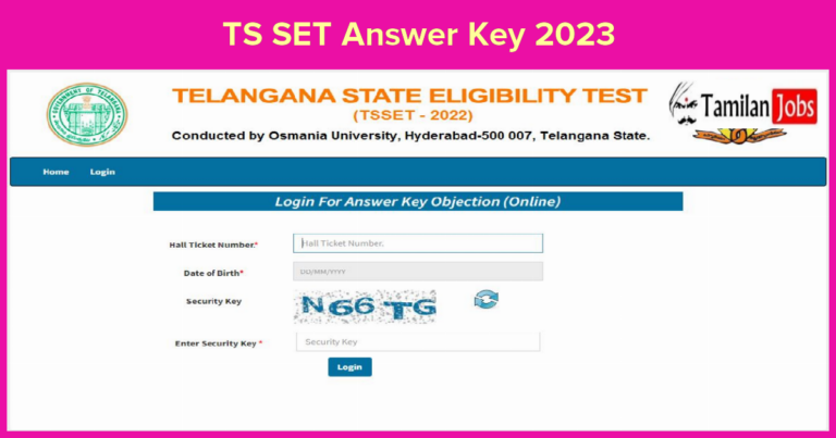 TS SET Answer Key 2023