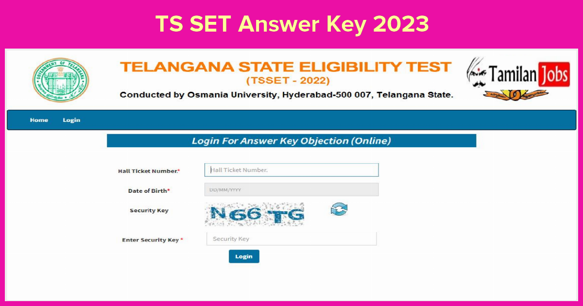 TS SET Answer Key 2023