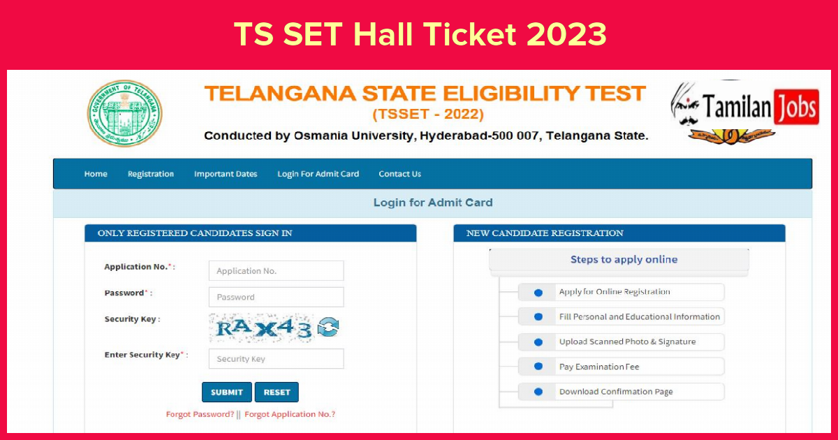 TS SET Hall Ticket 2023