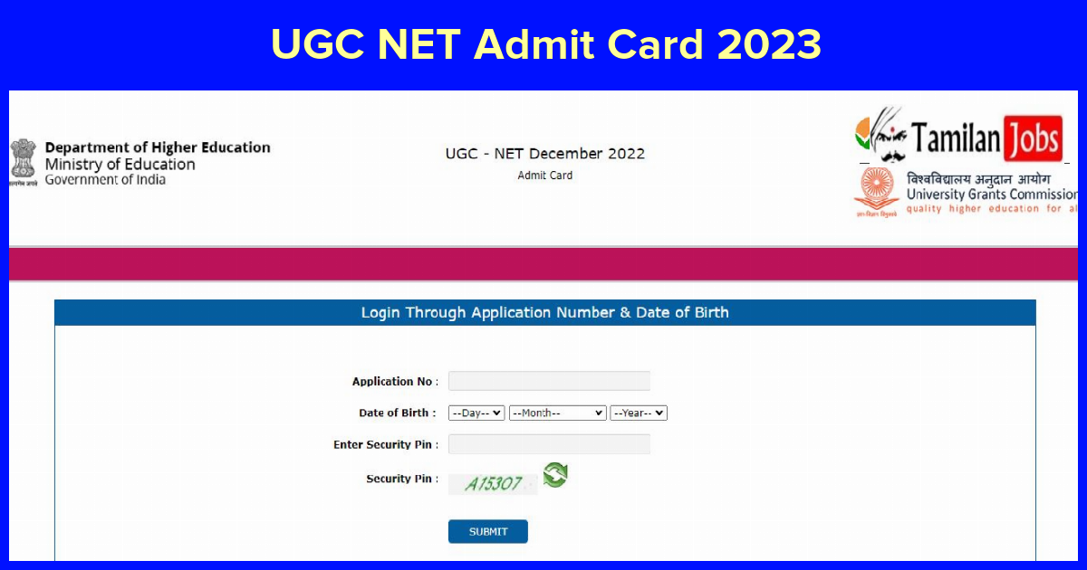 UGC NET Admit Card 2023