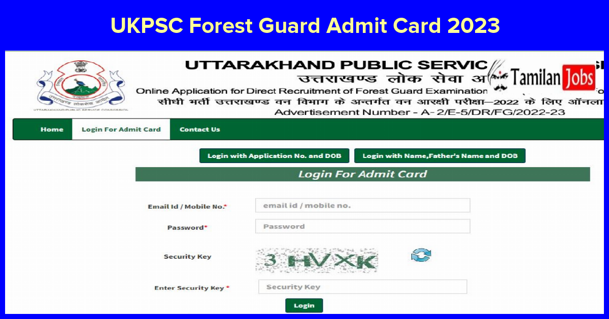 UKPSC Forest Guard Admit Card 2023