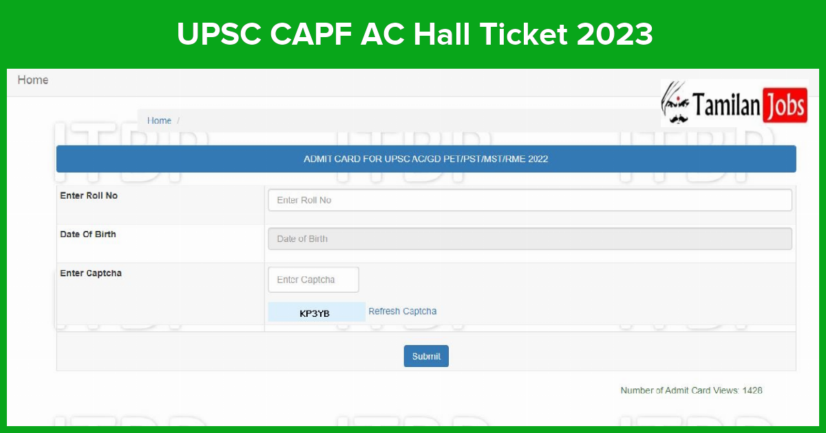 Upsc Capf Ac Hall Ticket 2023