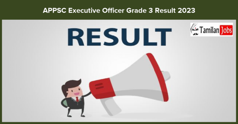 APPSC Executive Officer Grade 3 Result 2023