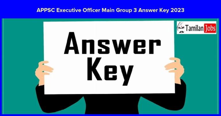 APPSC Executive Officer Main Group 3 Answer Key 2023