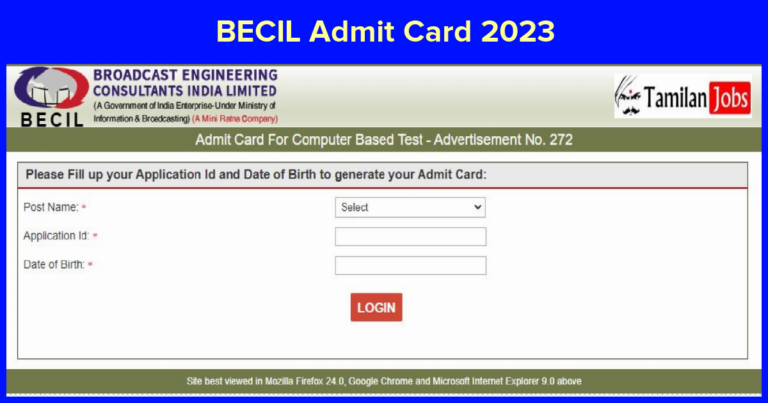 BECIL Admit Card 2023
