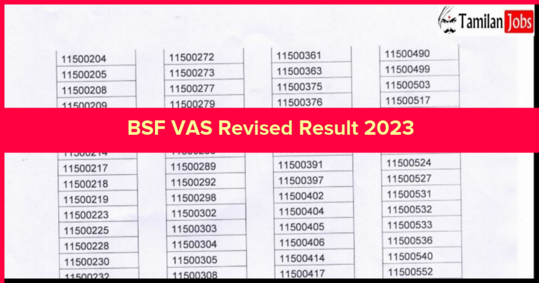BSF VAS Revised Result 2023