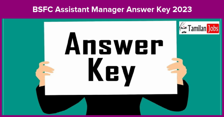 BSFC Assistant Manager Answer Key 2023