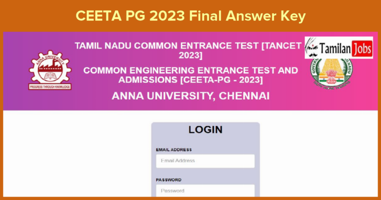 CEETA PG 2023 Final Answer Key