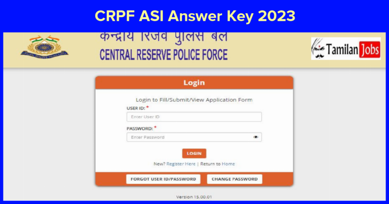 CRPF ASI Answer Key 2023