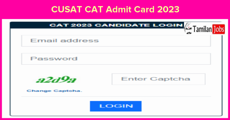 CUSAT CAT Admit Card 2023
