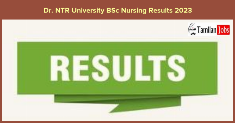 Dr. NTR University BSc Nursing Results 2023
