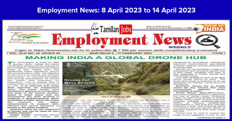 Employment News: 8 April 2023 to 14 April 2023