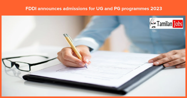 FDDI announces admissions for UG and PG programmes 2023: See details here