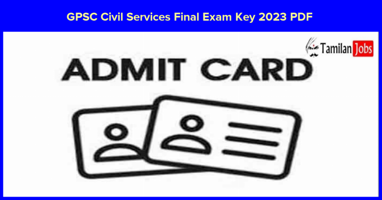 GPSC Civil Services Final Exam Key 2023 PDF