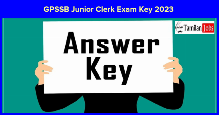 GPSSB Junior Clerk Exam Key 2023