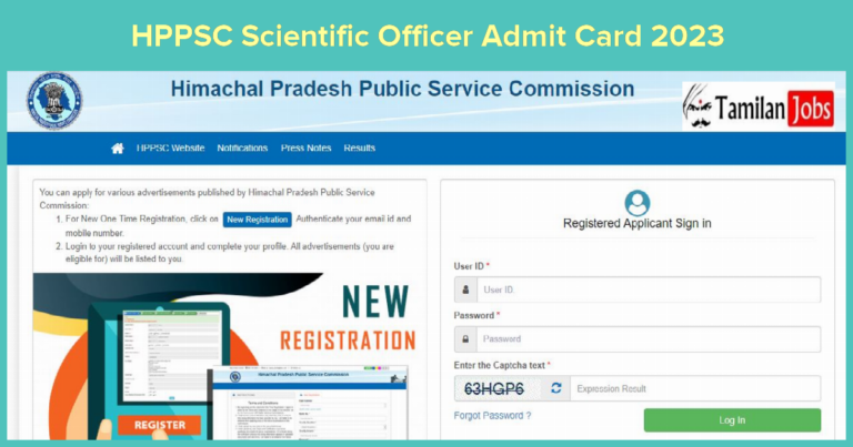 HPPSC Scientific Officer Admit Card 2023