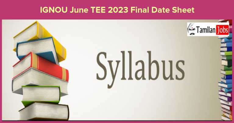 IGNOU June TEE 2023 Final Date Sheet