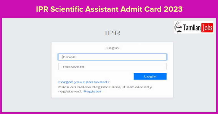 IPR Scientific Assistant Admit Card 2023