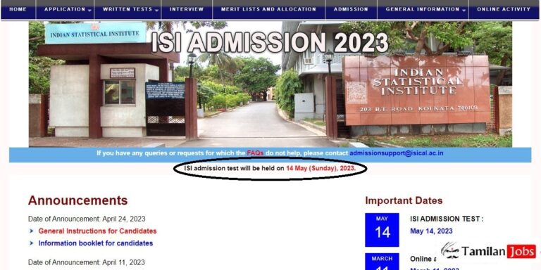 ISI 2023 Admit Card
