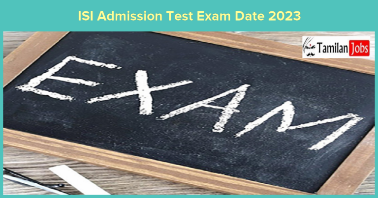 ISI Admission Test Exam Date 2023