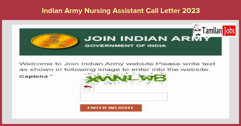 Indian Army Nursing Assistant Call Letter 2023