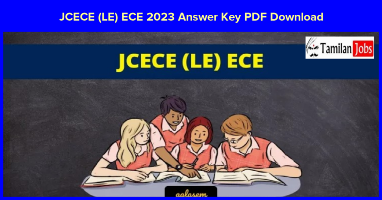 JCECE (LE) ECE 2023 Answer Key PDF Download, Exam Answer Key