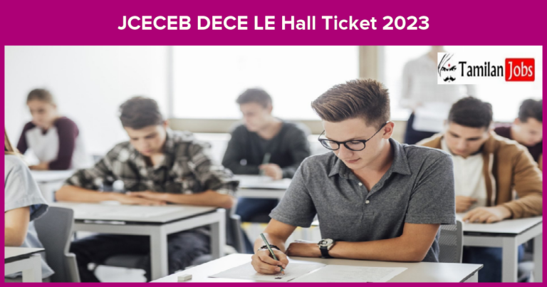 JCECEB DECE LE Hall Ticket 2023