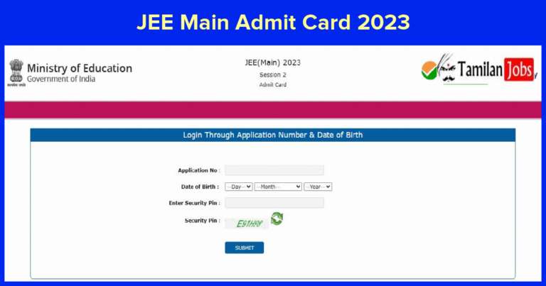 JEE Main Admit Card 2023