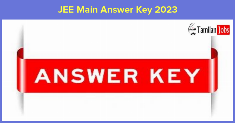 JEE Main Answer Key 2023