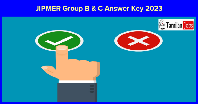 JIPMER Group B & C Answer Key 2023