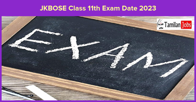 JKBOSE Class 11th Exam Date 2023