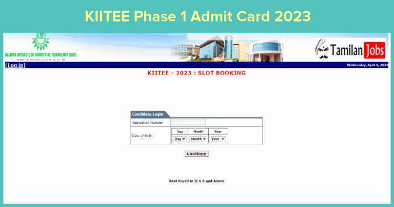 KIITEE Phase 1 Admit Card 2023