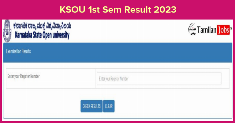 KSOU 1st Sem Result 2023