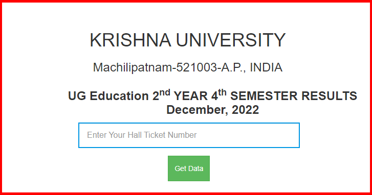 Krishna University 4th Sem Result 2023