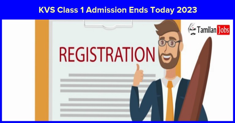 KVS Class 1 Admission Ends Today 2023
