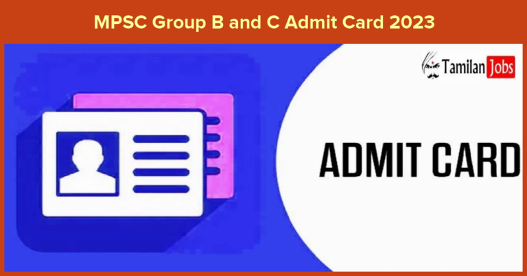 MPSC Group B and C Admit Card 2023
