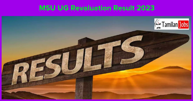 MSU UG Revaluation Result 2023